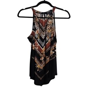 INC International Concepts Black Handkerchief Hem Sleeveless Tank Top Size PM